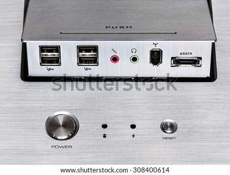 Panel PC connection with the power button in aluminum housing