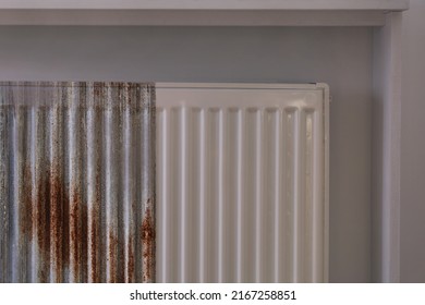 Panel Radiator Affected By Rust Indoors, Collage