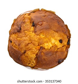 Panettone, Christmas Cake Isolated On White. Selective Focus.