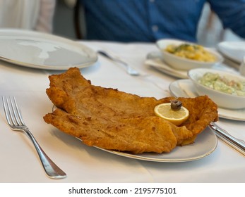 Pan-fried Traditional Austrian Veal Schnitzel