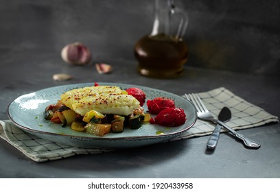 Pan-fried White Fish With Ratatouille And Basil