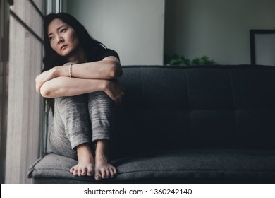 panic attacks young girl sad fear stressful depressed emotional.crying use hands cover face begging help.stop abusing domestic violence in women,person with health anxiety,people bad feeling down - Shutterstock ID 1360242140