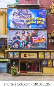 PANJIM, GOA, INDIA - SEPTEMBER 30, 2013: View Of Streets Of The Capital Of The Goa State: Cinema. Panjim (Panaji) - Capital Of Indian State Of Goa And Goa's Largest City.