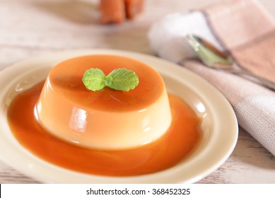 Panna Cotta Dessert With Caramel Sauce