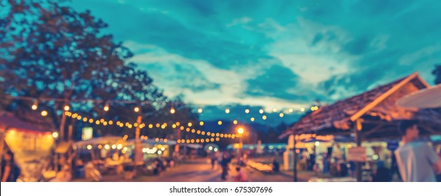 panorama abstract blur image of day festival in garden with bokeh for background usage . (vintage tone) - Shutterstock ID 675307696