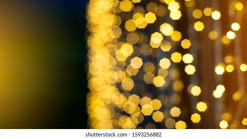 Panorama Abstract colorful bokeh light of Christmaslight in night  time background.defocused background.
