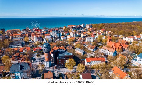 Panorama Aerial View City Zelenogradsk Kaliningrad Russia Baltic Sea Summer Day.