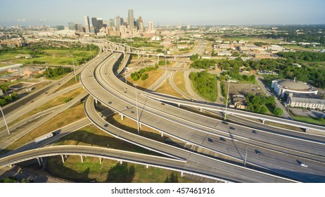 Panorama Aerial View Houston Downtown Interstate Stock Photo 457461916 ...