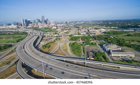 Panorama Aerial View Houston Downtown Interstate Stock Photo 457468396 ...