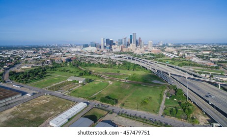 Panorama Aerial View Houston Downtown Interstate Stock Photo 457479751 ...