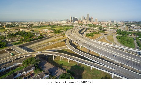 Panorama Aerial View Houston Downtown Interstate Stock Photo 457481131 ...