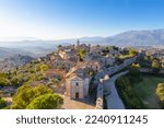 Panorama of the ancient village of Civitavecchia, a fraction of Arpino in the province of Frosinone in Lazio. Italy.