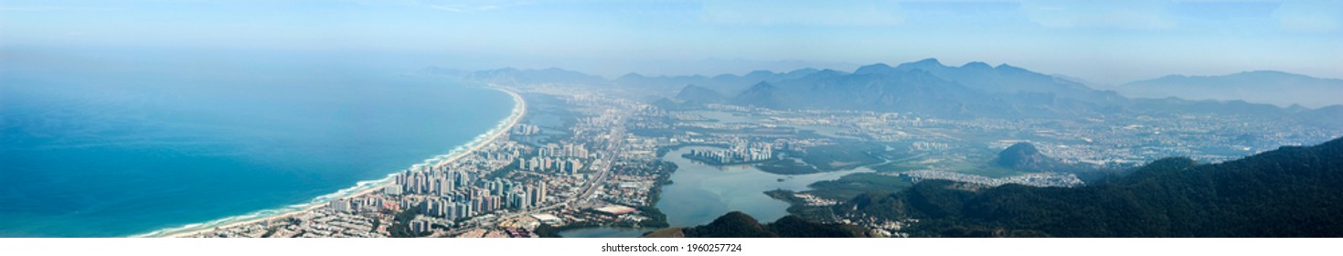 Panorama Barra Da Tijuca Seen From The Top Of Pedra Da Gávea