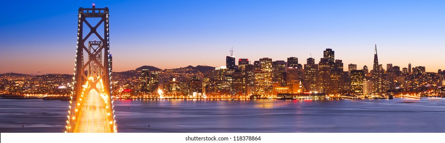 Panorama of Bay Bridge and San Francisco Financial District. San Francisco, USA. - Powered by Shutterstock