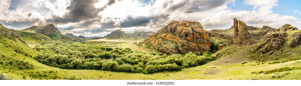 Panorama of a beautiful mountain place - Shutterstock ID 1139322032