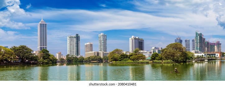 Panorama Of  Beira Lake In Colombo, Sri Lanka