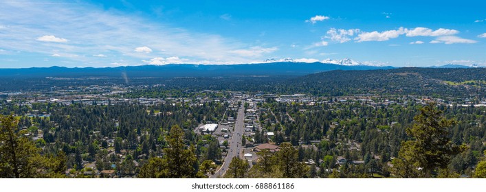 A panorama of Bend from Pilot Butte State Park
