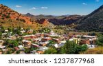 Panorama of Bisbee with surrounding Mule Mountains in Arizona. This historic mining town was built early 1900s and is the county seat of Cochise County.