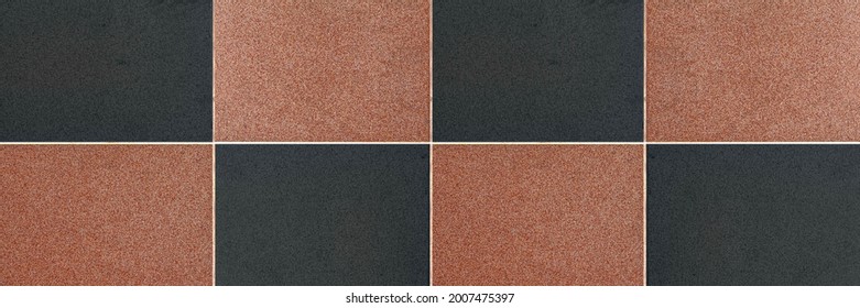 Panorama of Black and brown tiles wall and floor texture background, abstract marble granite stone texture, slate tile ceramic seamless texture