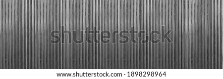 Panorama of Black silver Corrugated metal background and texture surface or galvanize steel