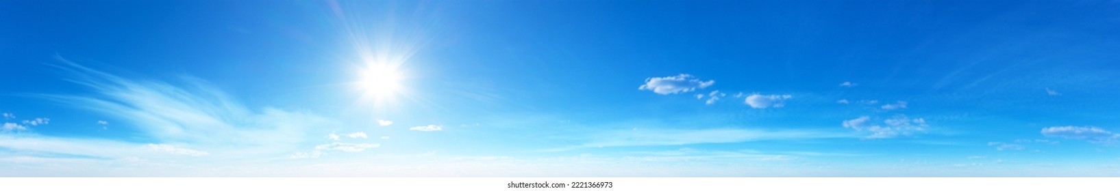 Panorama Blue sky and white clouds. Bfluffy cloud in the blue sky background - Shutterstock ID 2221366973