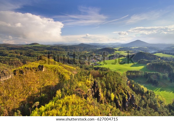 Panorama Bohemian Switzerland Mariina Vyhlidka Czech Stock Photo 627004715  | Shutterstock