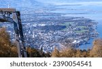 Panorama of Bregenz. View from mountain Pfaender, Austria