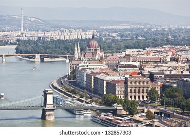 Panorama of Budapest. Top view