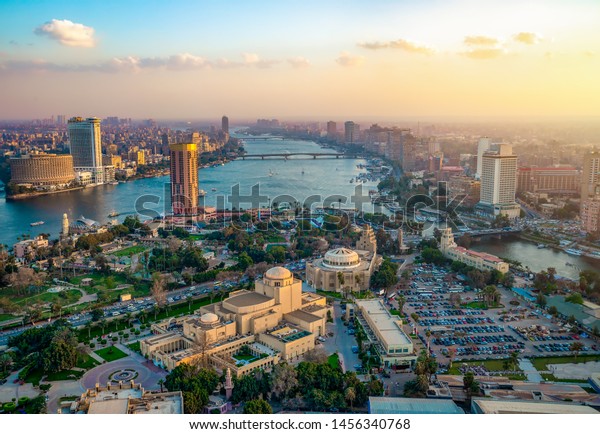 Panorama Cairo Cityscape Taken During Sunset Stock Photo (Edit Now ...