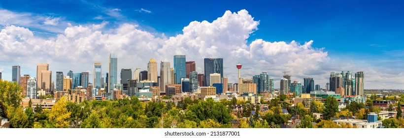 Panorama of Calgary in a sunny day, Canada