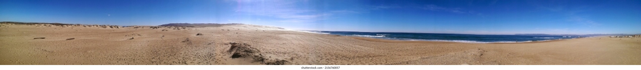 panorama of california beach and sand