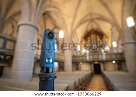 360° panorama camera in church for virtual tours