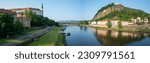 Panorama of the city of Decin in the Czech Republic on the river Elbe
