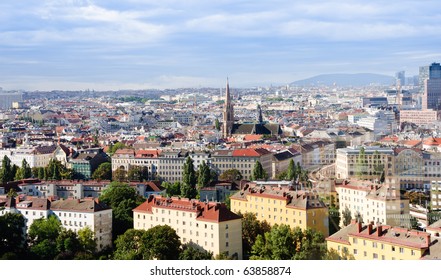 Panorama of the city of Vienna, Austria. Shot from Wiener Riesenrad