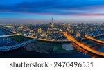 Panorama of cityscape and traffic in Tokyo, Japan.