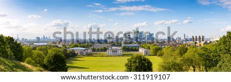 Panorama Cityscape View from Greenwich, London, England, UK