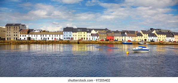 Panorama of the Claddagh in Galway city, Ireland.