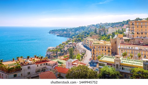 Panorama Of The Coast Of Naples. Naples. Campaign. Italy.