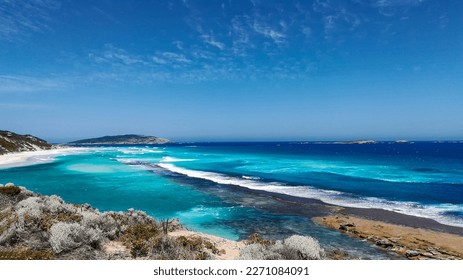 panorama of the coastline and paradise beaches in esperance, western australia a beautiful bays with clean white sand and turquoise water - Shutterstock ID 2271084091
