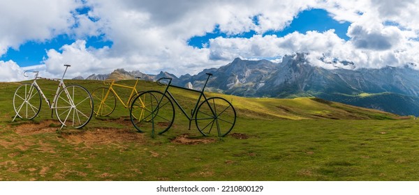 Panorama Of The Col D'Aubisque, In The French Pyrenees Massif, Symbol Of The Tour De France, In Béarn, France