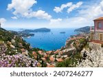 panorama of colorful coast and turquiose water of cote dAzur, France