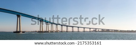 Panorama of Coronado Bridge in San Diego, California, USA