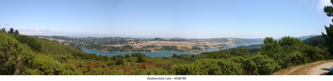 Panorama Of Crystal Springs Reservoir