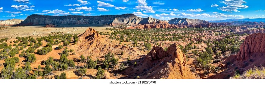 Panorama of the desert canyon valley. Canyon desert panoramic landscape. Canyon desert panorama. Desert canyon panorama - Shutterstock ID 2118293498