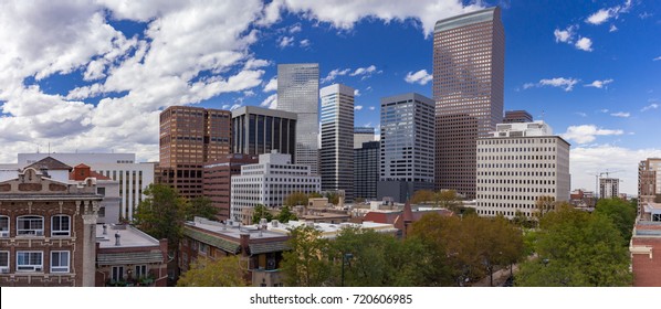 Panorama of the Downtown Denver, Colorado Skyline from Capital hill