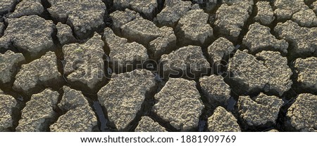 panorama dried cracked lake bottom background texture global warming