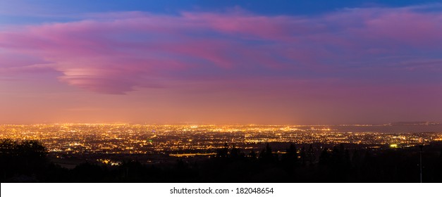 Panorama Of Dublin City At Blue Hour