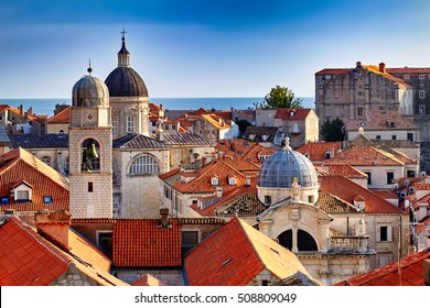 Panorama Dubrovnik Old Town roofs at sunset. Europe, Croatia - Shutterstock ID 508809049