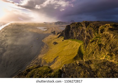 Panorama Of Dyrholaey, Iceland