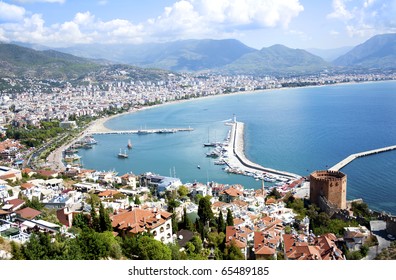 Panorama Of Famous Holiday Resort In Turkey, Alanya